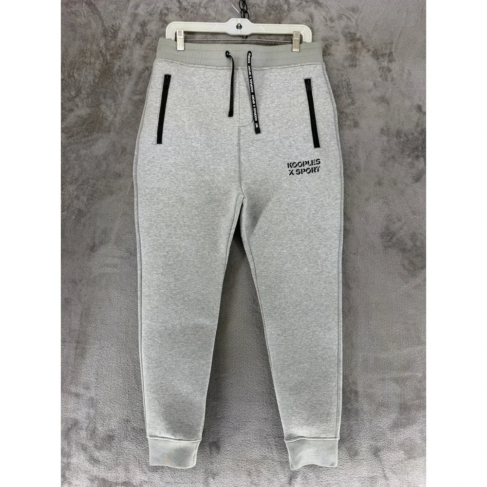 The Kooples Sport Joggers Mens M Slim HJOG20018S Grey Logo Tapered EUC